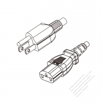 Japan 3-Pin Plug to IEC 320 C13 Power cord set (HF - Halogen free) 1.8M (1800mm) Black (OOCTF/F 3X0.75MM )