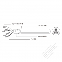 USA/Canada Type AC Power PVC Wire ST