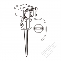 Germany Type Garden Receptacle outlet x 4, 3-Pin 10A/16A 250V