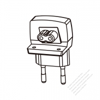 Adapter Plug, European Angle Type to IEC 320 C7 Female Connector 2 to 2-Pin 2.5A 250V