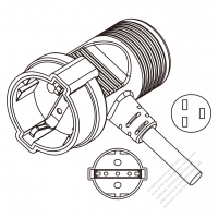 Germany AC Connector 3-Pin 16A 250V