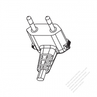 Brazil 2-Pin Angle Type AC Plug, 2.5A 250V