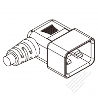 IEC 320 Sheet E (C20) Plug Connectors 3-Pin Angle (Right)13A/15A/18A/,20A 125,250V
