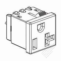 USA/Canada NEMA 5-15R/20R Outlet, 2 P 3 Wire Grounding 15A/20A 125V