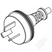 China 3-Pin AC Plug, 6A, 10A, 250V