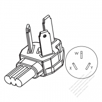 USA/Canada NEMA10-50P, 3 P/ 3 Wire Non-Grounding, Elbow AC Plug, 50A 125V/250V