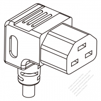 Europe IEC 320 C21 Connectors 3-Pin Angle 16A 250V