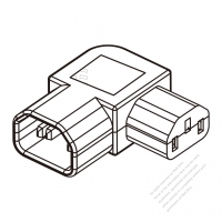 Adapter Plug, IEC 320 Sheet E Inlet to C13 Female Connector (For PC), (Elbow type) , 3 to 3-Pin