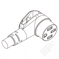 RV Connector 4-Pin (NEMA 14-50R) Straight Blade, 3 P, 4 Wire Grounding , Elbow Connectors 30A/50A 125V/250V