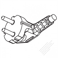 Korea 3-Pin Angle Type AC Plug, 7.5A 250V