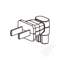 Adapter Plug, China Angle Type to IEC 320 C7 Female Connector 2 to 2-Pin 2.5A 250V