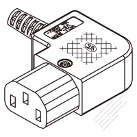 IEC 320 C13 Connector 3-Pin Right Angle10A International/15A North American Household