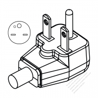 USA/Canada NEMA 6-15P Elbow AC Plug, 2 P/ 3 Wire Grounding 15A 250V