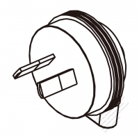 Adapter Plug, Australian (L) (Down Angle) to IEC 320 C1 Female Connector 2 to 2-Pin 0.2A