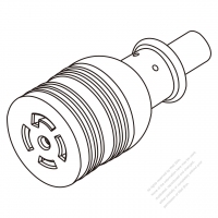 USA/Canada Twist Locking 5-Pin (L21-30R) 4 P 5 Wire Grounding , 20A/ 3ØY 120V/208 V