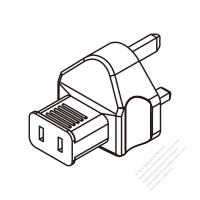 UK Adapter Plug to NEMA 1-15R Connector 3 to 2-Pin