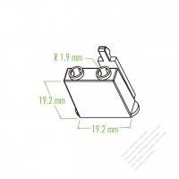 Plastic Housing 19.2mm x 19.2mm  R 1.9mm 2-Pin