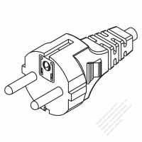 Russia 3-Pin Straight AC Plug, 10~16A 250V