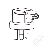 Adapter Plug, Australian Angle Type to IEC 320 C5 Female Connector 3 to 3-Pin 2.5A 250V