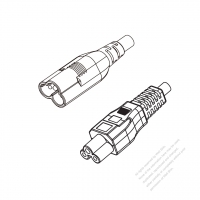 US/Canada 3-Pin IEC 320 Sheet A Plug to IEC 320 C5 Power cord set (HF - Halogen free) 1.8M (1800mm) Black (SVE 18/3C/60C )