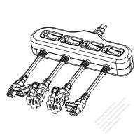 USA/ Canada Type Power Strip NEMA 1-15R x 2, IEC C7 x 2 outlets 2 Pin