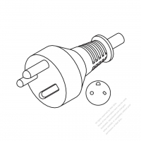 Denmark 3-Pin Straight AC Plug, 10~16A 250V