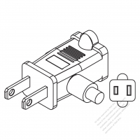 Taiwan/ Japan 2-Pin 2 wire T Shape AC Plug, 10A 125V