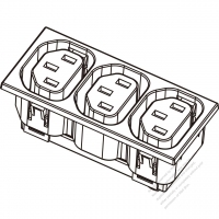 IEC 60320-2 Sheet F Appliance Outlet  X 3, 10A/15A