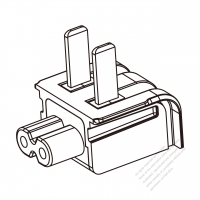 Adapter Plug, China Angle Type to IEC 320 C7 Female Connector 2 to 2-Pin 2.5A 250V