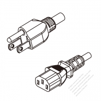 Taiwan 3-Pin Plug To IEC 320 C13 AC Power Cord Set Molding (PVC) 1 M (1000mm) Black (VCTF 3X0.75MM Round )