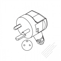 Denmark 3-Pin Elbow AC Plug, 10~16A 250V