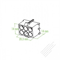 Plastic Housing 14mm x 20.3mm x 14mm 6-Pin