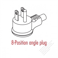 USA/Canada NEMA 5-15P Elbow AC Plug, 2 P/ 3 Wire Grounding 15A 125V