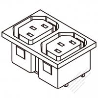 AC Socket IEC 60320-2 Sheet F Appliance Outlet  X 2, 10A/15A