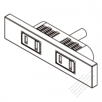 USA/Canada NEMA 1-15R Outlet, 2 P 2 Wire 15A 125V