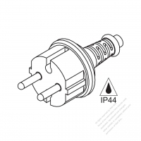 Switzerland 2-Pin Waterproof AC Plug, 16A 250V