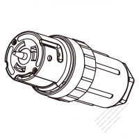 USA/Canada Marine Shore (NEMA) 4-Pin Straight blade Connector. 3 P, 4 Wire Grounding, 50A 250V