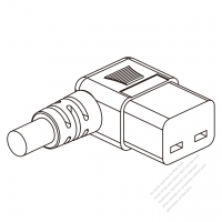 Europe IEC 320 C23 Connectors 3-Pin Angle (Right) 16A 250V
