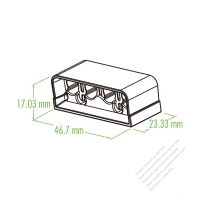 Plastic Housing 23.33mm X 46.7mm X 17.03mm 3-Pin