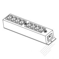 IEC 320 Power Strip C14 inlet x 1, Sheet F Outlet x 8, 3-Pin 10A 250V