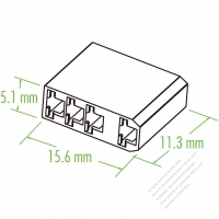 Plastic Housing 11.3mm x 15.6mm x 5.1mm 4-Pin