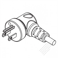 USA/Canada Hospital Grade AC Plug, NEMA 5-15P, 2 P, 3 Wire Grounding, 10/13/15A 125V