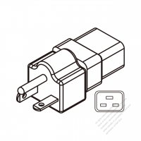 Adapter Plug, USA (6-20P) to IEC 320 C19 Female Connector 3 to 3-Pin 20A 250V