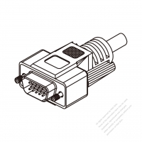 DC Straight Fifteen-Pin Plug