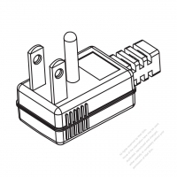 USA/Canada NEMA 5-15P Elbow AC Plug, 2 P/ 3 Wire Grounding 15A 125V