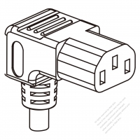 Brazil IEC 320 C13 Connectors 3-Pin Angle 10A 250V