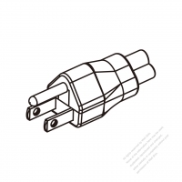 Adapter Plug, USA Plug to IEC 320 C5 Female Connector 3 to 3-Pin 10A 125V