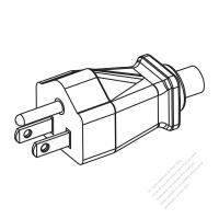 USA/Canada NEMA 5-15P Straight AC Plug, 2 P/ 3 Wire Grounding 15A 125V