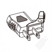 Adapter, US NEMA 1-15P Plug to 1-15 R Connector, with easy pull, ultrasonic type. 2 to 2 -Pin 10A/125V (No voltage conversion function)