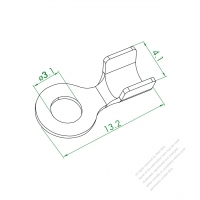 WS-001X O 3.1 Ring Terminal ( With Large Riveting )